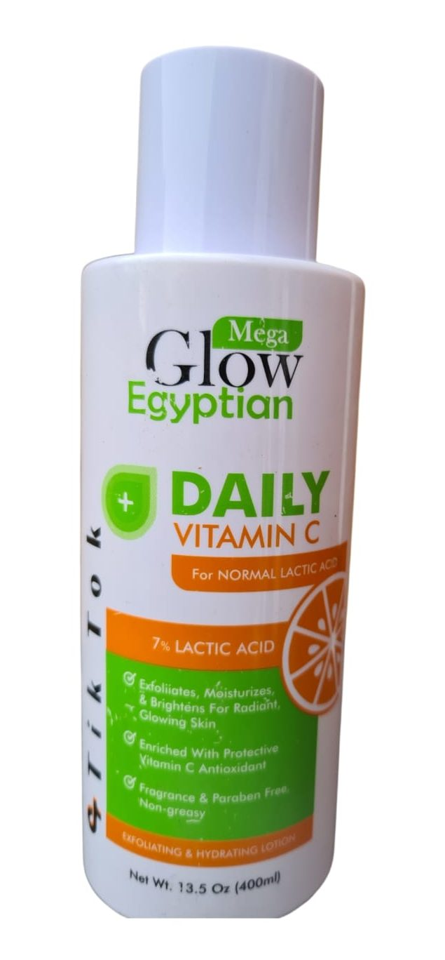 Mega Glow Egyptian Daily Vitamin C Body Lotion with 7% Lactic Acid