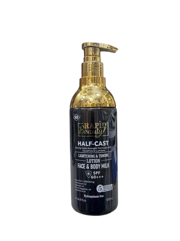 Rapid Beauty Half-Cast Lightening & Toning Face & Body Milk SPF 60+++ – 500ml