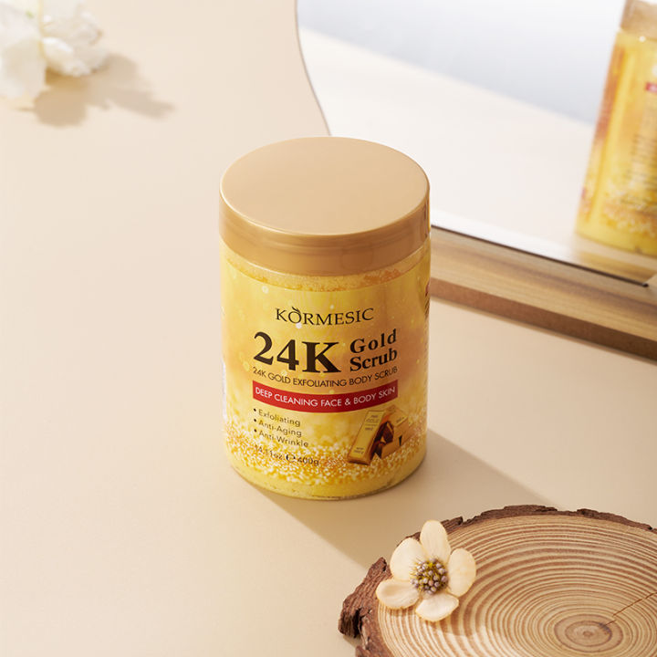 Kormesic 24K Gold Exfoliating Face & Body Scrub – 400g