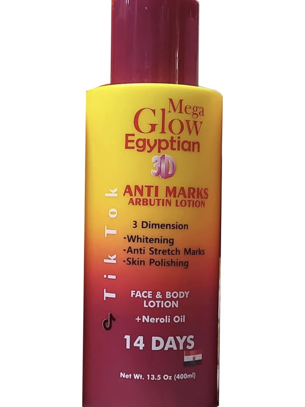 Mega Glow Egyptian 3D Anti Marks Arbutin Face & Body Lotion with Neroli Oil – 400ml