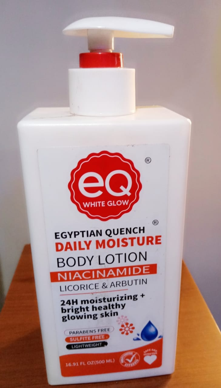 EQ White Glow Egyptian Quench Daily Moisture Body Lotion with Niacinamide, Licorice & Arbutin – 500ml