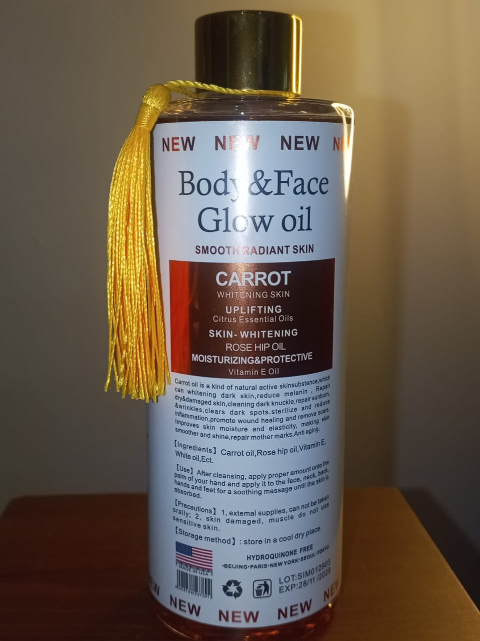LSMC Simple Body & Face Glow Oil – Carrot