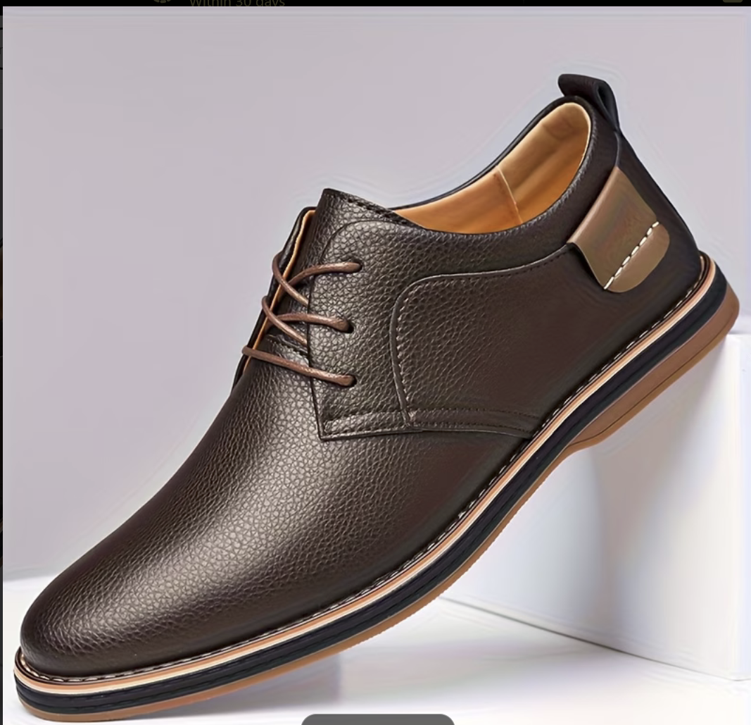 Men’s Business Casual Leather Lace-Up Shoes